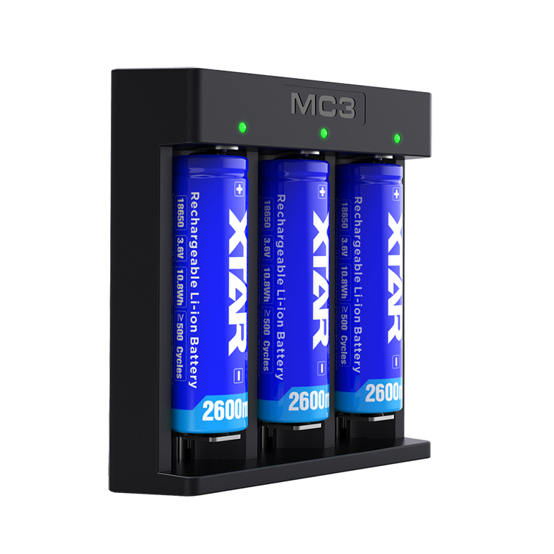 Xtar MC3 Micro USB Li-Ion Cargador para 3,6 V/3,7 V Li-Ion/IMR/INR/ICR 10440 16340 14650 17670 18490 18350 18500 18650 18700 20700 21700 22650 25500 Pilas 26650 bater&iacu
